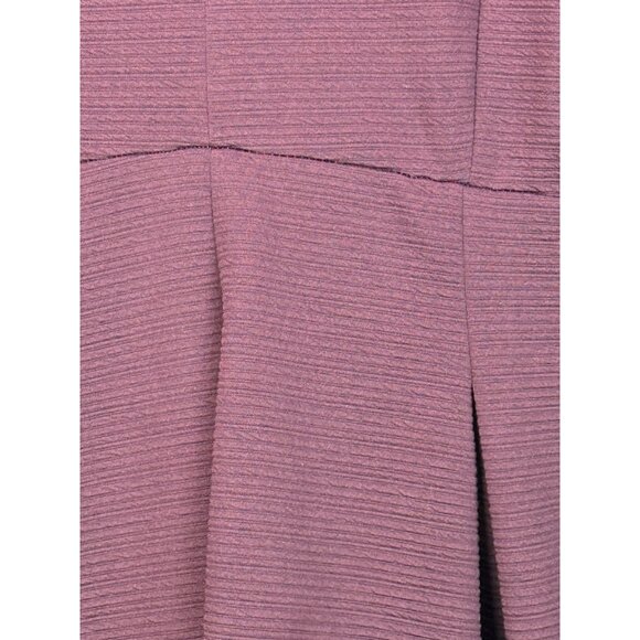 Lane Bryant Fit & Flare V-Neck Dress Knee Length Textured Pleats Purple Sz 18/20 - Picture 4 of 8